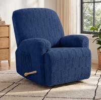 Rebrilliant Tiba Recliner Chair Covers 4-Piece High Elasticity Jacquard Recliner Cover, Soft Couch Cover for Recliner Machine Washable Furniture Protector with Elastic Bottom $99