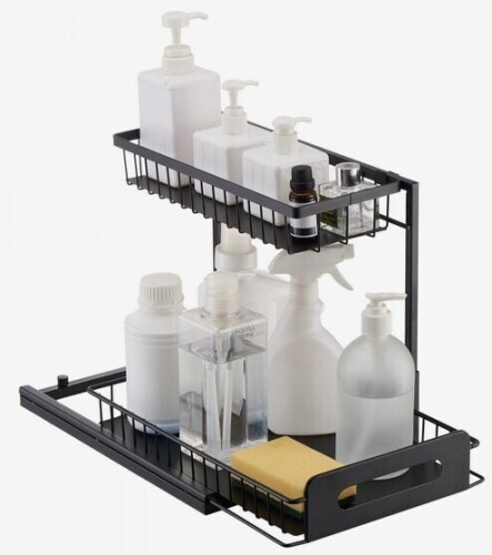 VEVOR 2 Tier Pull Out Cabinet Organizer(10.7"W x 14.2"D ), Under Sink Organizer and Storage, Slide Out Drawer Cabinet Organizer, Wire Basket Sliding Shelf, 12.5"W x 15.5"D x 13"H Install Size for Cabinet New In Box $79