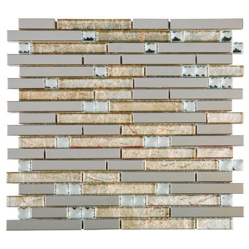 Supreme Tile Diamond 11.82 in. x 11.82 in. Interlocking Glossy Glass Mosaic Tile New $79