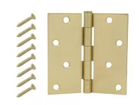 Everbilt 4 in. Square Corner Satin Brass Door Hinge / Everbilt 3 in. White Non-Mortise Hinges (2-Pack) / Assorted New Assorted