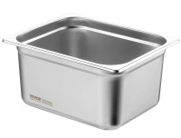 VEVOR Hotel Pan, 1/2 Size Anti-Jam Steam Pan, 0.8mm Thick Stainless Steel Restaurant Steam Table Pan, 6-Inch Deep Commercial Table Pan, Catering Storage Food Pan, for Industrial & Scientific New Shelf Pull