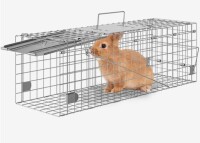 VEVOR Live Animal Cage Trap, 24" x 8" x 8" Humane Cat Trap Galvanized Iron, Folding Animal Trap with Handle for Rabbits, Stray Cats, Squirrels, Raccoons, Groundhogs and Opossums New In Box $79