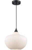 Trans Globe Lighting Aristo 1-Light 12 inch Black Shaded Pendant Ceiling Light New In Box $299