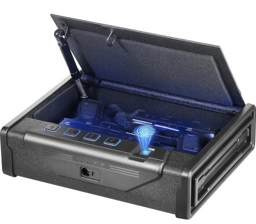 VEVOR Gun Safe for Pistols, Biometric Gun Safe with Three Quick Access Ways of Fingerprints, Passwords and Keys, Handgun Safe for 2 Pistols for Home, Bedside, Nightstand, Car New In Box $199