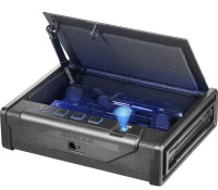 VEVOR Gun Safe for Pistols, Biometric Gun Safe with Three Quick Access Ways of Fingerprints, Passwords and Keys, Handgun Safe for 2 Pistols for Home, Bedside, Nightstand, Car New In Box $199