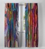 Folk N Funky Semi Sheer Curtains (Pair), 52" x 63" New $99