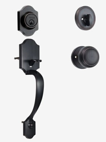 VEVOR Front Door Handle and Deadbolt Set, Front Door Lock Set with Interior Knob, Adjustable Hole Spacing Single Cylinder Handleset, for Right and Left Handed Entrance, Brushed Oil Rubbed Bronze New In Box $199