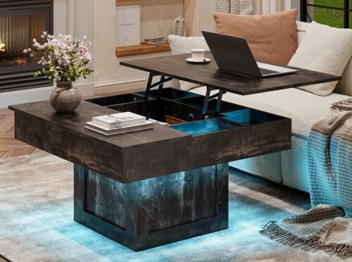 Millwood Pines Gardal 30.5" W LED Lift Top Manufactured Wood Coffee Table New In Box $299