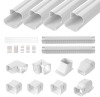 VEVOR Mini Split Line Set Cover 3-inch W 17.6 ft L, PVC Decorative Pipe Line Cover For Air Conditioner with 4 Straight Ducts & Full Components Easy to Install, Paintable for Heat Pumps, White New In Box $89
