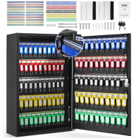VEVOR 200-Key Cabinet, Key Lock Box with Adjustable Racks, Security Key Storage Box Steel, Key Organizer with 200 Colorful Key Tags and 4 Record Cards for School, Office, Hotel New In Box $199