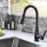 East Urban Home Kitchen Sink Faucet With Pull-Down - Black Matte Finish, Single Handle For Easy Temperature And Flow Control Contemporary Pull Out, Lever Smooth Water Versatile Use New In Box $299