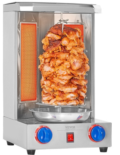 VEVOR Shawarma Grill Machine, 13 lbs Capacity, Chicken Shawarma Cooker Machine with 2 Burners, Gas Vertical Broiler Gyro Rotisserie Oven Doner Kebab Machine, for Home Restaurant Kitchen Parties New In Box $299