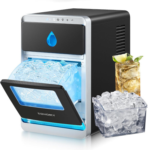EUHOMY LunaArc Crescent Ice Maker Countertop, 1600Pcs/Day, Ready in 12Mins, Auto Deep Cleaning, Timer, Portable Ice Maker Machine with Clear Ice Cubes for Whiskey/Coffee/Soft Drinks $299