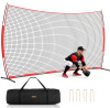 VEVOR Barricade Backstop Net, 20x10 ft Ball Sports Barrier Netting, Portable Practice Equipment with Carry Bag, Protection Screen for Baseball Softball Lacrosse Soccer Hockey Training, for Backyard New In Box $299