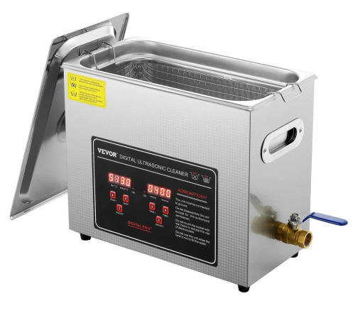 VEVOR Ultrasonic Cleaner with Digital Timer & Heater, Professional Ultra Sonic Jewelry Cleaner, Stainless Steel Heated Cleaning Machine for Glasses Watch Rings Small Parts Circuit Board (6L) New In Box $199