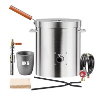 VEVOR Propane Melting Furnace Kit 8KG/18lbs Gas Metal Melting Furnace Kit Foundry Home Kiln with Crucible Tongs Wooden Handle Smelting Casting Tool for Gold Silver Copper Aluminum Metal Recycle New In Box $199