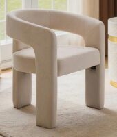 Ophelia & Co Dalpat Iron Arm Chair in Beige $499