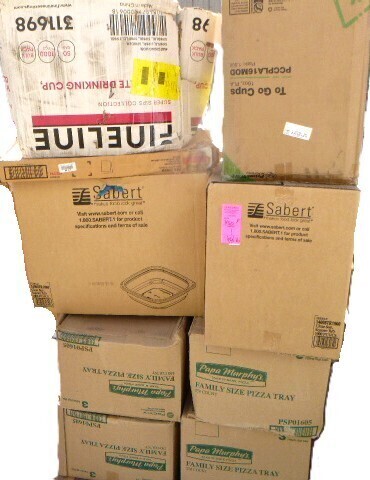 Pallet of Food Service Packaging Items, 6'