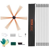 VEVOR 26 Feet Chimney Sweep Kit, w/ 8Reinforced Nylon Flexible Rods, Ergonomic Chimney Cleaning Brush, 360-Degree Brush Chimney Cleaner, Rich Accessories for Fireplace Flue Home Use Fits most Pipes New In Box $99