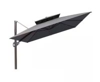CloudFly 12 ft. x 9 ft. Cantilever Patio Umbrella with 6-Tilt Positions Outdoor Offset Umbrella in Gray New in Box $599