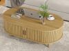 George Oliver Mid Century Modern 42.5" W Coffee Table With 360&deg; Fluted Accent Sliding Tambour Doors and Storage, New in Box $299