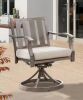 ULax Furniture AZUR Swivel Aluminum Outdoor Dining Chair with Sunbrella Cushion (3 Boxes) New in Box $499