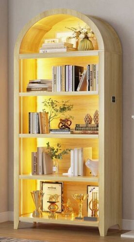 Inbox Zero 29.5" W 5-Shelf Arched Storage Cabinet New in Box $399