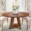 Tribesigns 47 inch Round Dining Table Wood Kitchen Table for Dining Room, 47" Dinner Room Table for 4-6, Farmhouse Accent Furniture with Wooden Tabletop and Cross Base, Brown New in Box $399