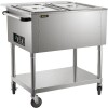VEVOR Commercial Electric Food Warmer, 2-Pot Steam Table Food Warmer 0-100&deg; w/ 2 Lockable Wheels, Professional Stainless Steel Material with ETL Certification for Catering and Restaurants, New Shelf Pull $599