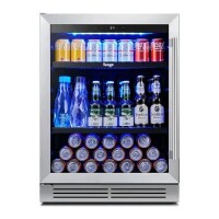 Yeego 24" 180 Can Beverage Refrigerator Cooler, 34-54 ?, Built-in Beverage Fridge, Glass Door, Stainless Steel, New in Box $799