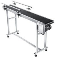 VEVOR Belt Conveyor, 59 x 7.8 inch Conveyor Table, Heavy Duty Stainless Steel Motorized Belt Conveyor for Inkjet Coding Applications Powered PVC Belt Anti-Static Adjustable Speed (Double Guardrail), New in Box $399