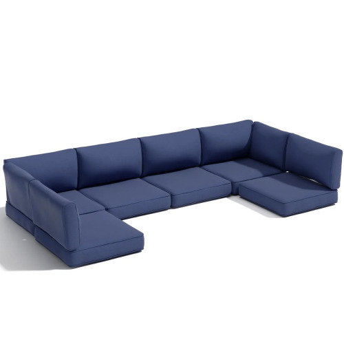 Latitude Run 14-Piece Outdoor Patio Cushions Set for 6-Seat Sectional Sofa, 25.6" x 25.6", 4" Thick Anti-Slip Garden Furniture Cushions, Blue, New in Box $399