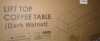 Wade Logan Eoghan Modern Wood Lift Top Coffee Table with Adjustable Shelf and Storage, Dark Walnut, New in Box $499 - 2
