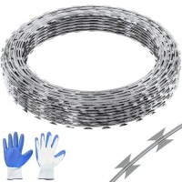VEVOR Razor Wires, 246' Razor Barbed Wire, 5 Rolls Razor Wire Fencing Razor Fence, Razor Ribbon Barbed Wire Galvanized Razor Wire Fence, Rolls Razor for Garden, New in Box $299