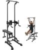 VEVOR Power Tower with Bench, 10-Level Height Adjustable Pull Up Bar Stand Dip Station & Detachable Bench, Multi-Function Home Gym Strength Training Fitness Equipment with Backrest, Elbow Pads, 440LBS, New Open Box $299