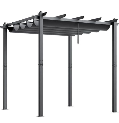 VEVOR 10'x10' Outdoor Retractable Pergola with Canopy, Aluminum Pergola with Retractable Canopy, Modern Pergola with Sun Shade Canopy for Patios, Gardens, Decks, Backyards (Gray) New In Box $499