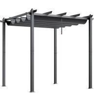 VEVOR 10'x10' Outdoor Retractable Pergola with Canopy, Aluminum Pergola with Retractable Canopy, Modern Pergola with Sun Shade Canopy for Patios, Gardens, Decks, Backyards (Gray) New In Box $499