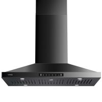 Vikio 36 in. 380CFM Ductless Convertible Island Mount Range Hood in Black with 4-LED Lights Gesture Control, Filters New Open Box $699