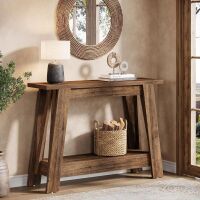 Tribesigns 41.3" Farmhouse Console Table, 2-Tier Wooden Entryway Table with Storage, Rustic Narrow Behind Couch for Living Room, Hallway, Foyer, Brown New in Box $399