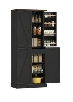 Homcom - Tall Kitchen Pantry Cabinet in Black New in Box $399