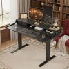 Inbox Zero Height-Adjustable Electric Standing Desk with Large Monitor Shelf & Drawers $399