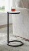 Ebern Designs Chalmay Round Metal Accent Table With Marble Top New In Box $299
