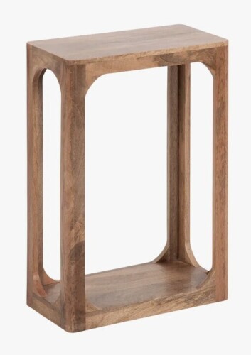 Loon Peak&reg; Dahl Slatted Mango Wood Slim Side Table for Use as Narrow Bedroom Nightstand New In Box $299