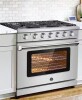 Sunmaki 36 in. 6-Burners Freestanding and Slide-In Gas Range in Stainless Steel with Commercial convection fan and CSA Certified New in Box Factory Seaked $2999