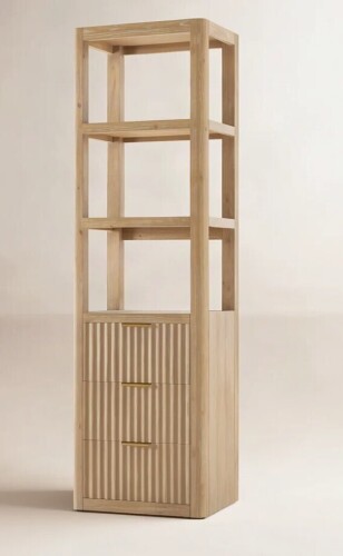 Joss & Main Adela Solid Wood Linen Cabinet in Wash Ash Gray New in Box $999