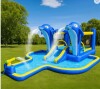 Yiortwo 13.5Ft X 18.9Ft Inflatable Water Slide And Bounce House With Dolphin Sprinkler, Basketball Hoop, Water Gun, And Target Game New in Box $699