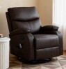 Culect Swivel Rocker Recliner Massage Scratch-Resistant Fabric in dark Brown New in Box $799