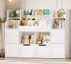 Harriet Bee Kirklyn 48"W Modern 6-Cube Standard Bookcase, Wood Storage Bookcase With 4 Doors & 2 Removable Drawers in White New in Box $499