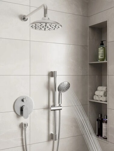 Mondawe Calliope Wall Mounted 2-Function Retro Pressure-Balanced Shower System with 3 Setting Handheld MD-A3815-BN New In Box $499