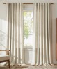 Mercer41 Linen Blend Semi Sheer Curtains Rod Pocket Back Tab Solid Color Drapes (Pair), 52" x 96" / Latitude Run&reg; Faux Linen Blend Curtains Rod Pocket & Back tab Semi Sheer Window Treatments Privacy with Light Filtering for Living Room, (Pair), 52" x 96" - 2